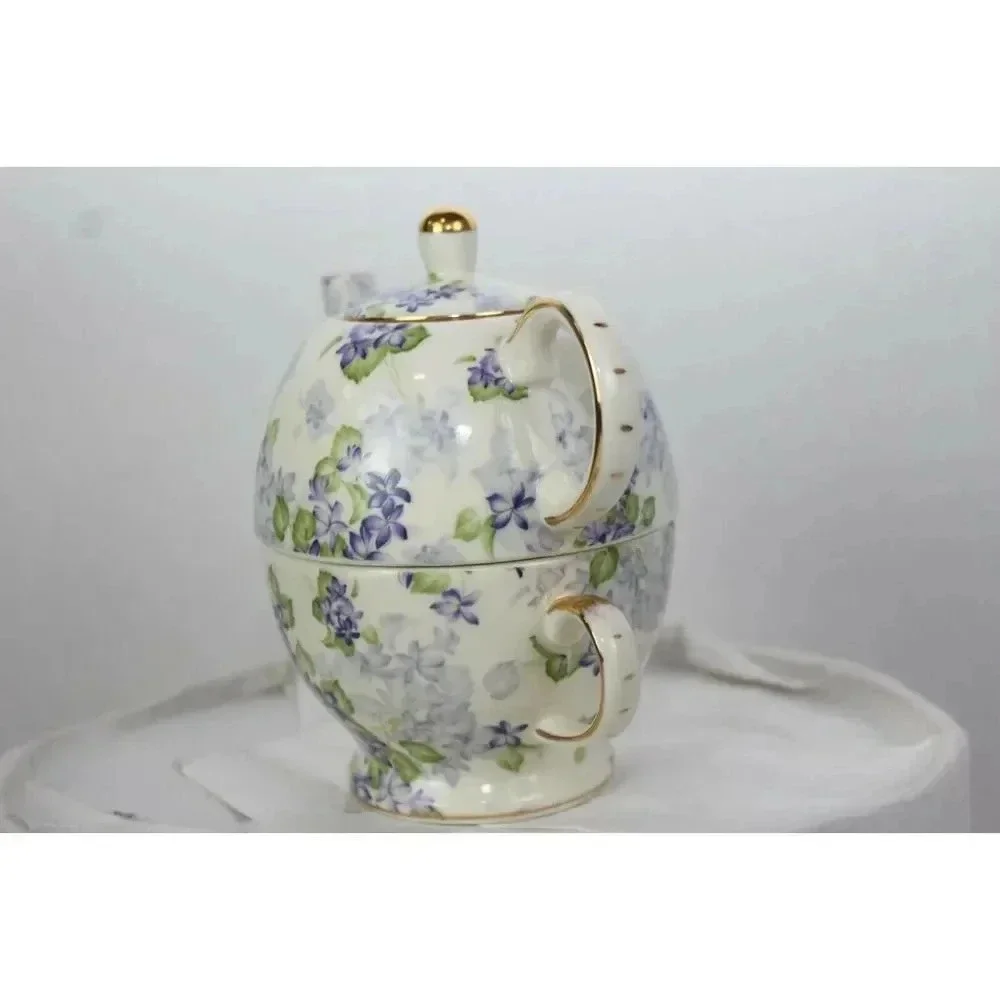 EC NICE PEPPERTREE TEA WARE TEA CUP AND TEAPOT SET FOR 1